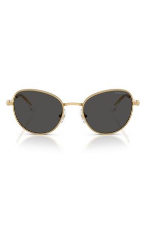 Swarovski 54mm Round Sunglasses in Gold /Dark Grey at Nordstrom