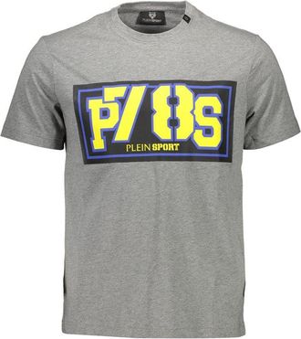 Plein Sport Mens P78s Graphic Tee - Grey Cotton - Size X-Large