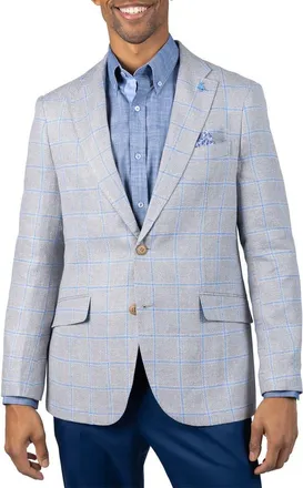 Tailorbyrd Textured Yarn Dye Windowpane Sport Coat in Regent Grey at Nordstrom Rack, Size 48 Regular