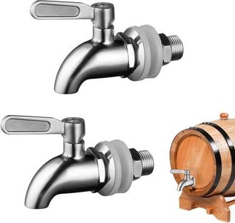 OEM Grifo Para Barril De Cerveza, 2 Piezas, 16 Mm, Barril Con Grifo, Acero Inoxidable, Grifo Para Vino, Dispensador De Bebidas De Vidrio