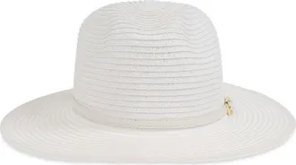 Melissa Odabash woven fedora hat - White