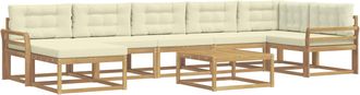 vidaXL Conjunto De Sof&aacute;s De Exterior 8 Uds. Blanco Y Crema Vidaxl