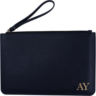 eBuy GB Personalised Wedding Clutch Bag with Initials, Wristlet Strap, Maid of Honour Gift, Monogrammed Hen Party, Bridal Party Favour, Bridesmaid Proposal Pr