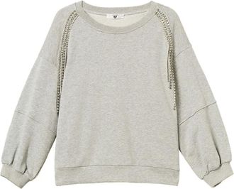 Twin-Set Katoenen sweater met ketting van stras - Grijs