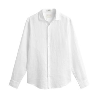 GANT Casual Shirts, male, White, Size: 2XL Linen Shirt