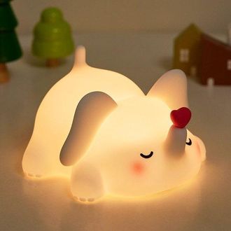 OEM L&aacute;mpara De Noche Con Forma De Elefante - Libre De Bpa - Led Recargable Y Regulable - Temporizador - Silicona
