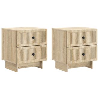 vidaXL Armario De Noche 2 Pcs Roble Sonoma 43 X 34,5 X 47,5 Cm Vidaxl