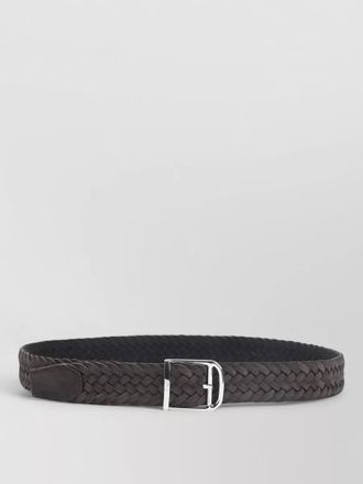Brioni braided suede belt adjustable artisanal design