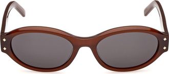 MCM 55mm Oval Sunglasses in Opal Brown /Gold /Smoke at Nordstrom