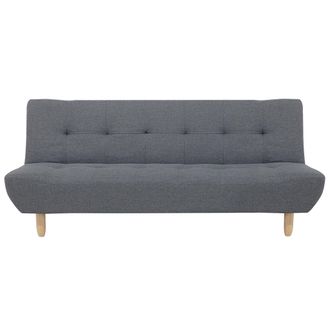 Beliani Beliani - Sof&aacute; Tapizado En Tela Gris Patas De Madera Clara 3 Plazas Estilo Escandinavo Alsten