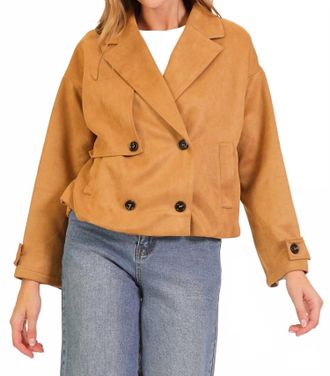 Lumiere One Story Town Cropped Jacket In Taupe