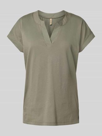 Soyaconcept T-Shirt mit V-Ausschnitt Modell DERBY in Khaki, Gr&ouml;&szlig;e L