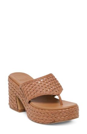 Dolce Vita Reyes Mary Jane in Mid Brown Raffia at Nordstrom, Size 7.5