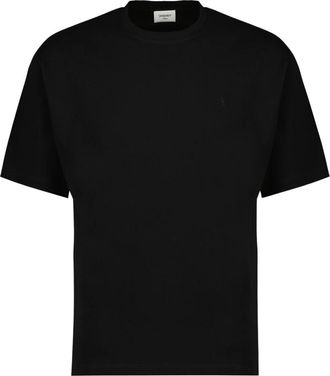 Saint Laurent Cassandre Oversized T-shirt - Heren - T-shirts - Zwart - S - Katoen - Tops