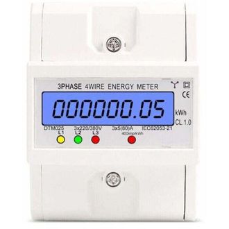 OEM Medidor De Vatios-hora 220/380v 5-80a Consumo De Energ&iacute;a Kwh Montaje En Riel Din Medidor De Vatios-hora Digital, Con Pantalla Retroiluminada Blanca-cr