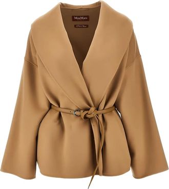 Max Mara belted jacket - women - Virgin Wool/Silk/Cashmere - 40 - Neutrals