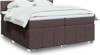 vidaXL Cama Box Spring Con Colch&oacute;n Tela Marr&oacute;n Oscuro 200x200 Cm Vidaxl