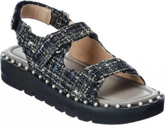 Stuart Weitzman Womens Zoe Lift Sandal In Black / Green/ Blue