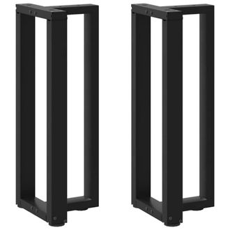 Berkfield Home Console Table Legs T-Shaped&not;2 pcs Black 38x25x(72-73) cm Steel