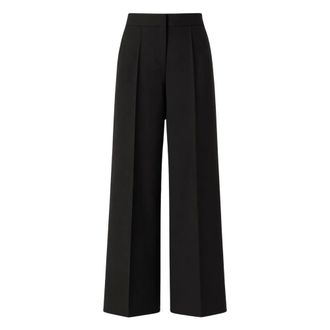 Meimeij Broek met Wijde Pijpen en Hoge Taille (Cropped) - Dames - Broeken - Zwart - Maat: XS Viscose