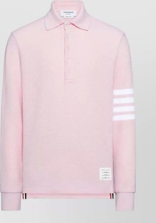 Thom Browne long sleeve polo shirt textured piqu&eacute;