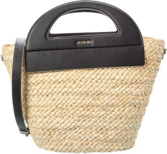 Jason Wu Straw & Leather Bucket Bag