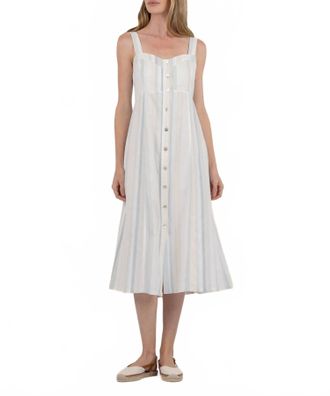 Kut from the Kloth Midi Slip Dress In Blue/cream