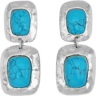 Petit Moments Martina Drop Earrings in Silver/Turquoise at Nordstrom