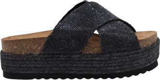 Sweet Pants Selva Slippers - Dames - Sandalen - Zwart - 39 EU - Leer - Schoenen