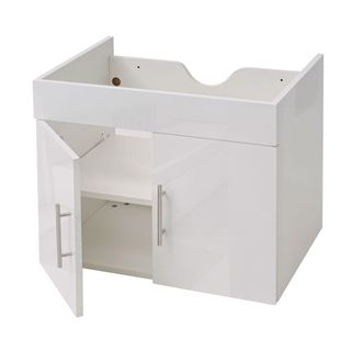 Hhg [nunca Usado] Mueble Bajo Lavabo Hhg-236, Mueble Bajo Lavabo Muebles De Ba&ntilde;o, Mvg Alto Brillo 60cm, Blanco