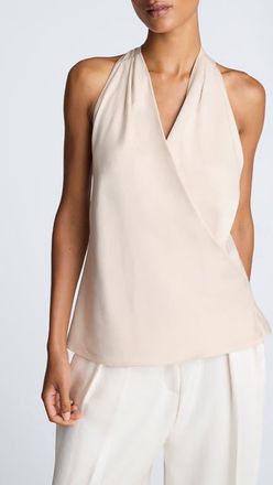 Kenneth Cole Crossover Tie Back Halter Blouse in Tanline at Nordstrom, Size Medium