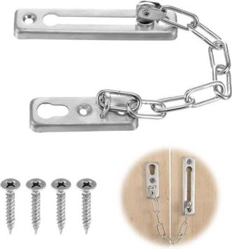 OEM Cadena De Seguridad Adicional Para La Puerta - Sistema Deslizante Robusto De Acero Inoxidable Con Doble Cerradura