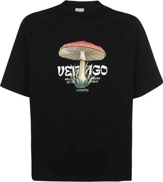 Marcelo Burlon Organische Katoenen T-shirt met Voorprint - Heren - T-shirts - Zwart - S - Katoen - Tops