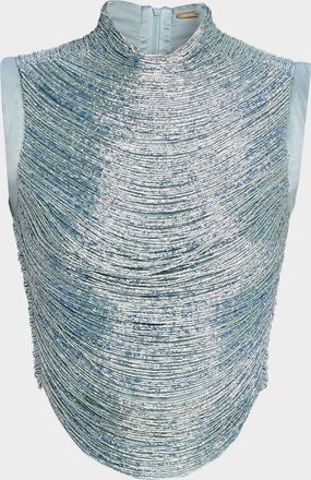 Cult Gaia Taraji Sleeveless Hand Beaded Top
