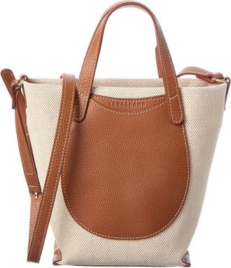 Longchamp Epure Canvas & Leather Crossbody