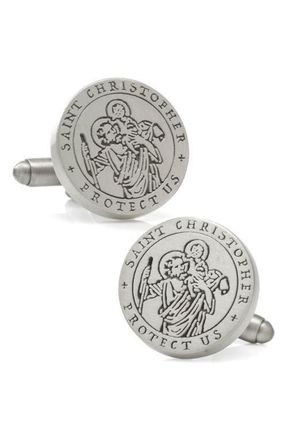 Cufflinks Inc. Saint Christopher Amulet Cuff Links in Silver at Nordstrom