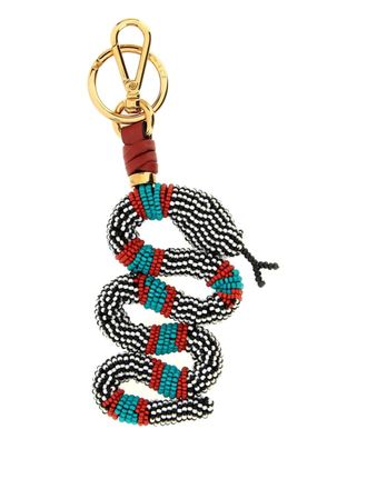 Etro beaded snake keyring - women - glass/Metal/Calf Leather - One Size - Red