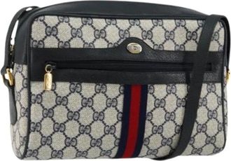 Gucci Pre-owned Cross Body Bags, female, Blue, Size: ONE SIZE Pre-owned Leather Cross Body Bag