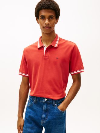 Tommy Jeans Poloshirt TOMMY JEANS TJM REG TIPPED POLO EXT, Herren, Gr. XXL, terracotta rot, Jersey, Obermaterial: 100% Baumwolle, regular fit normal, Rundhals, ei