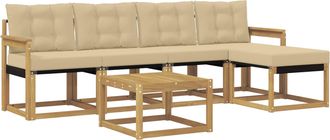 vidaXL Conjunto De Sof&aacute;s De Exterior 6 Uds. Y Beige Vidaxl