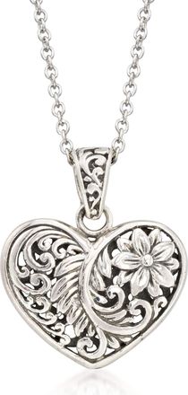 Ross-Simons Balinese Sterling Silver Heart Pendant Necklace
