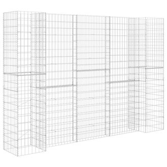 Berkfield Home H-Shaped Gabion Planter Steel Wire 260x40x180 cm in Silver | Size: 260 x 40 x 180 cm