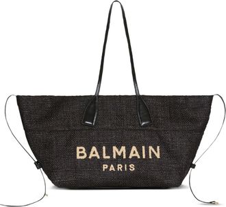 Balmain Track shopper met geborduurd logo - Zwart