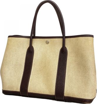 Herm&egrave;s Brown Toile H Tote Bag (Pre-Owned)