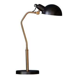 Loops Table Lamp Satin Black & Aged Brass Paint 7W LED E14 Bedside Light