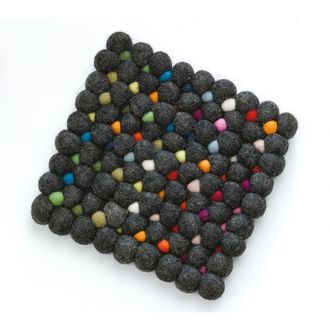 cilio Fair Trade Virgin Sheep Wool Trivet, Handcrafted in Nepal, 8-Inch Square in Charcoal at Nordstrom
