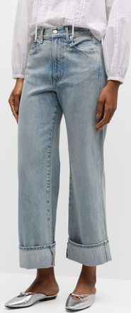Veronica Beard Taylor Cropped Wide-Leg Jeans
