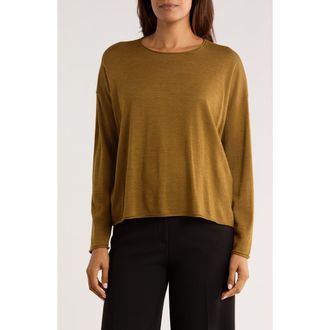 Eileen Fisher Crewneck Wool Sweater in Gold Leaf at Nordstrom Rack, Size Small