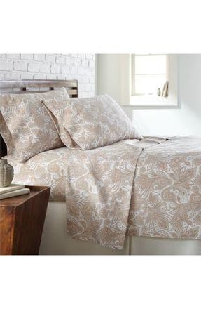Southshore Fine Linens Perfect Paisley Printed Sheet Set in White W/taupe Paisley at Nordstrom Rack, Size King