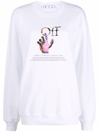 Off-white Caravaggio Hand logo-print sweatshirt - women - Cotton - S